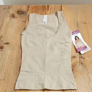 Curvees essential Open Bust Control Tank in nude Size L NWT